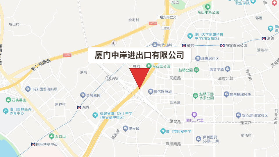 Map around the China head office in Xiamen