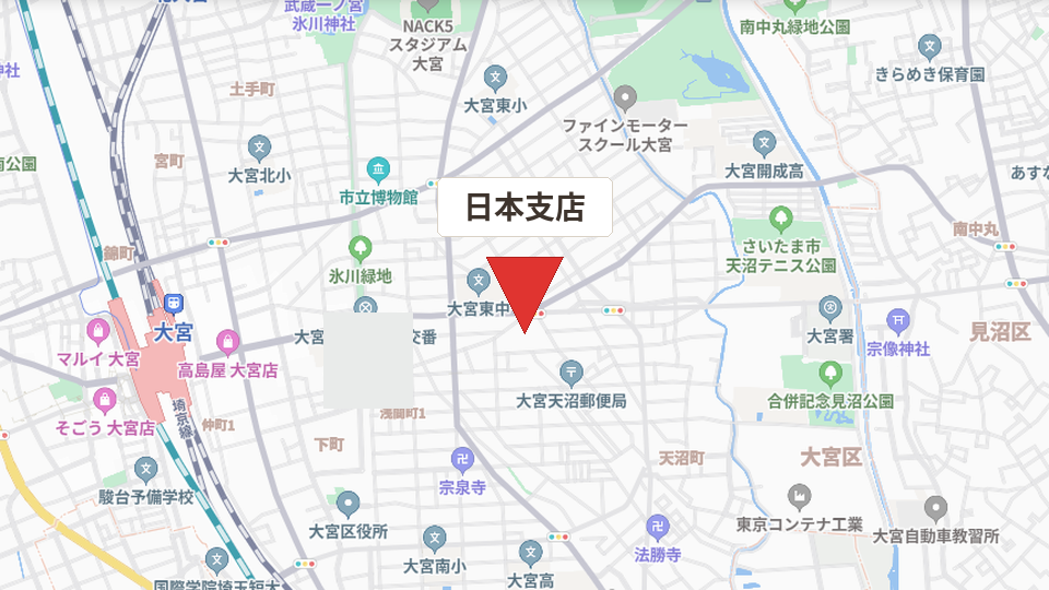 Map around the Japan branch in Saitama